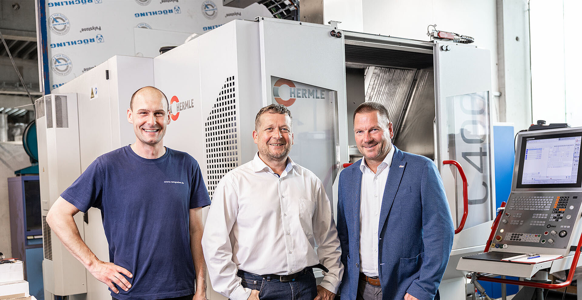 Zlatko Velagic und Holger Koch von Ramgraber und Robert Obermeier von der HPV GmbH