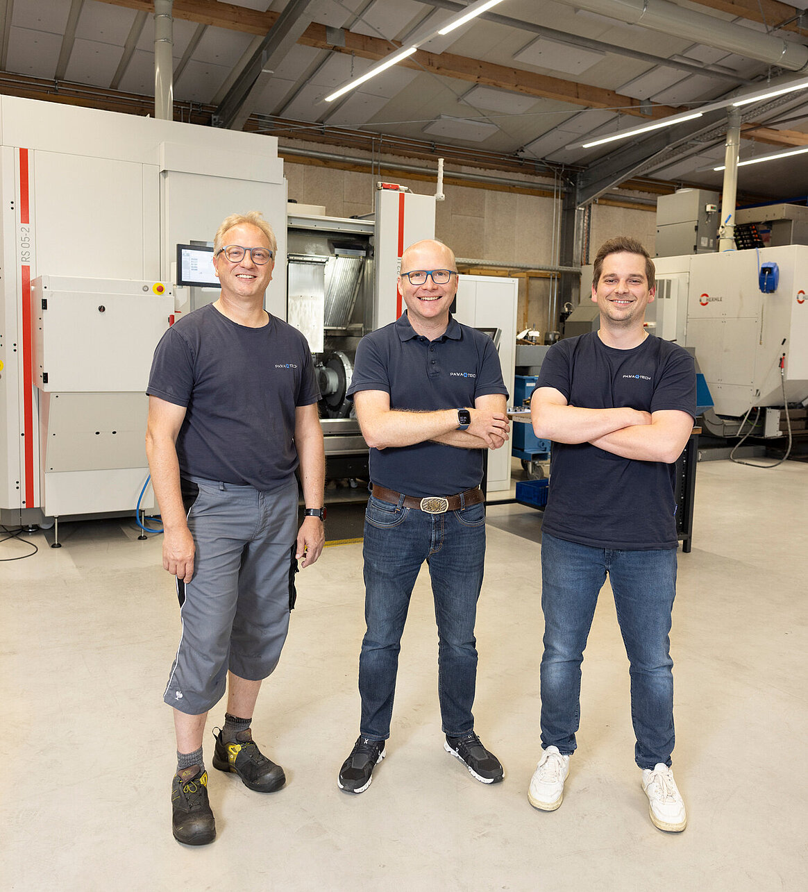 The HERMLE experts at PAWA-Tech: workshop manager Matthias Mieslinger, managing director Paul Walczok Jr. and deputy operations manager Marco Gradl.